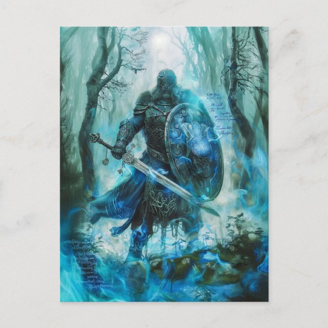 Cartão Postal Cú Chulainn "Guerreiro Heroico Celta do Ulster (Frente)