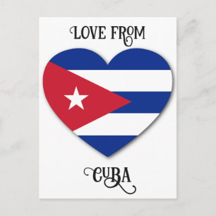 Cartão Postal Cuba ama texto personalizado