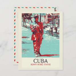 Cartão Postal Cuba, Caribe, Benny Moré - Cartão-postal da estátu