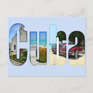 Cartão Postal Cuba com cenas diferentes nas cartas