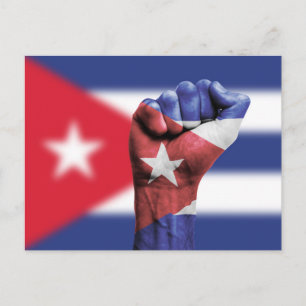 Cartão Postal Cuba Flag Fist