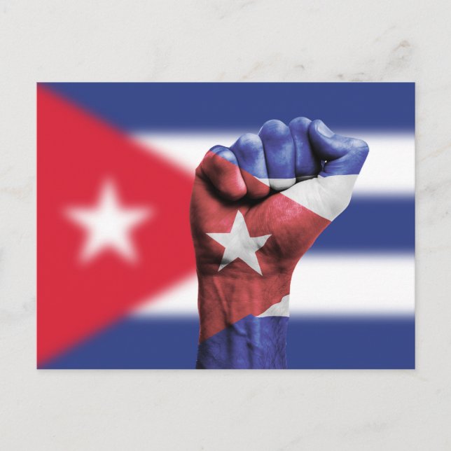 Cartão Postal Cuba Flag Fist (Frente)