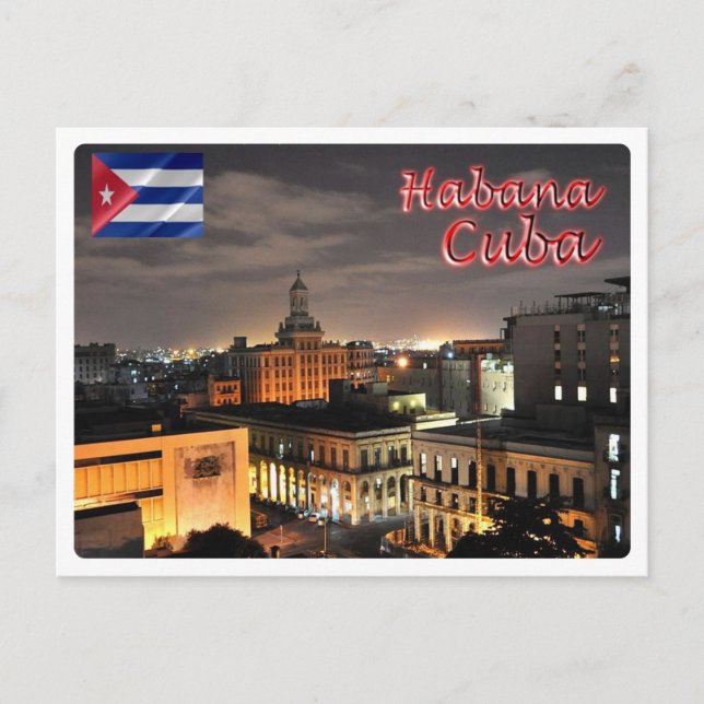 Cartão Postal Cuba - Havana à Noite - (Frente)