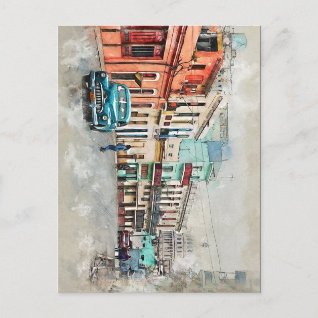 Cartão Postal Cuba Havana Cubana Old Car Caribe Beach (Frente)