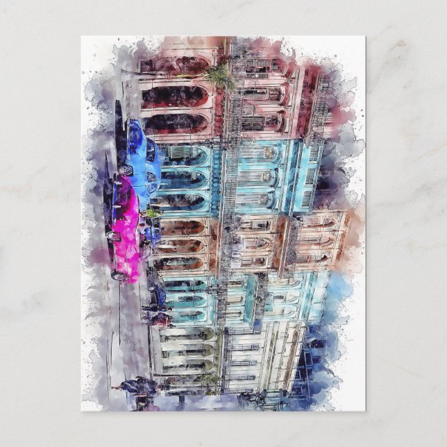 Cartão Postal Cuba Havana Cubana Old Car Caribe Beach (Frente)