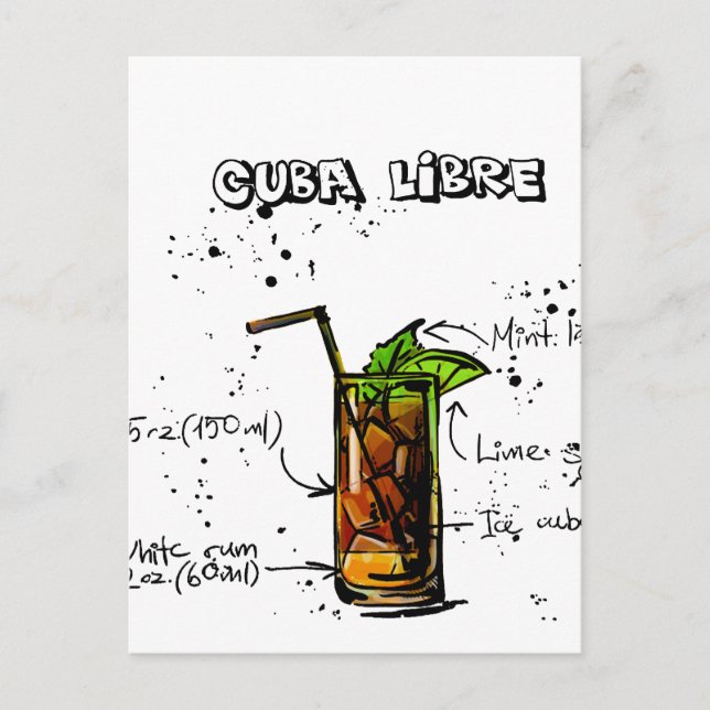Cartão Postal Cuba Libre Cocktail (Frente)