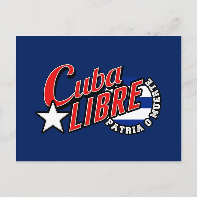Cartão Postal Cuba Libre Motto (Frente)