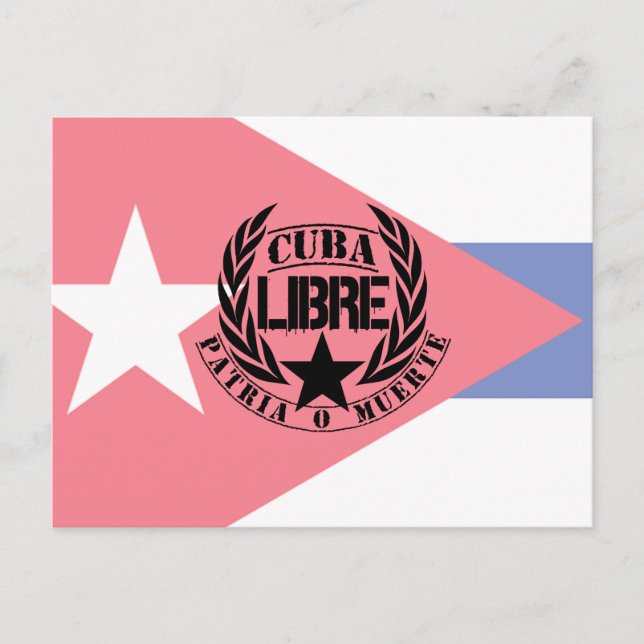 Cartão Postal Cuba Libre Motto Laurels (Frente)
