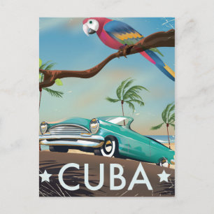 Cartão Postal Cuba vintage retro impressão de viagem