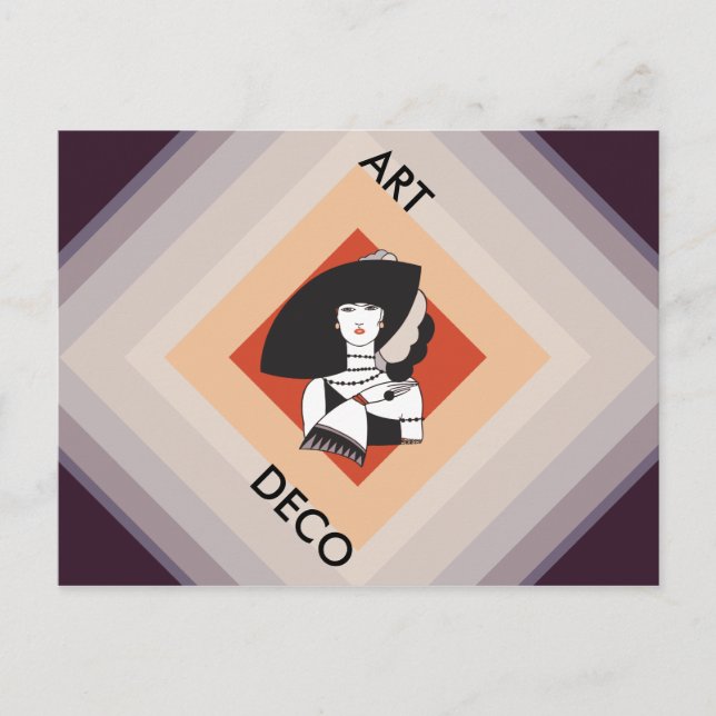 Cartão Postal Cubismo Motif Fashion Lady (Frente)