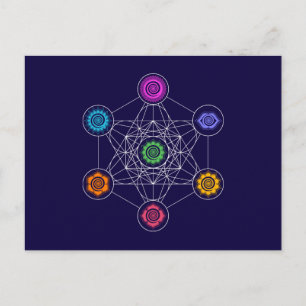 Cartão Postal Cubo de Metatron, Chakras, Centros de Energia Cósm