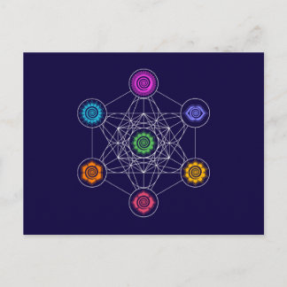 Cartão Postal Cubo de Metatron, Chakras, Centros de Energia Cósm