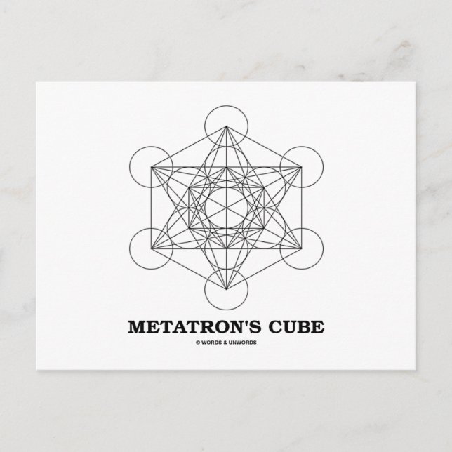 Cartão Postal Cubo de Metatron (Geometria Sagrada) (Frente)