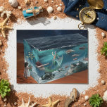 Cartão Postal Cubo do Oceano da Sereia Fantasia<br><div class="desc">Este design foi criado através de arte digital. Ele pode ser personalizado escolhendo a opção personalizar.</div>