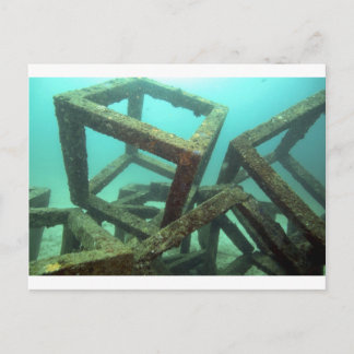 Cartão Postal Cubos de betão submarino de abstrato