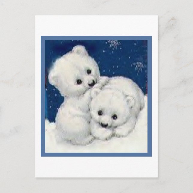 Cartão Postal Cubos de Urso Polar (Frente)