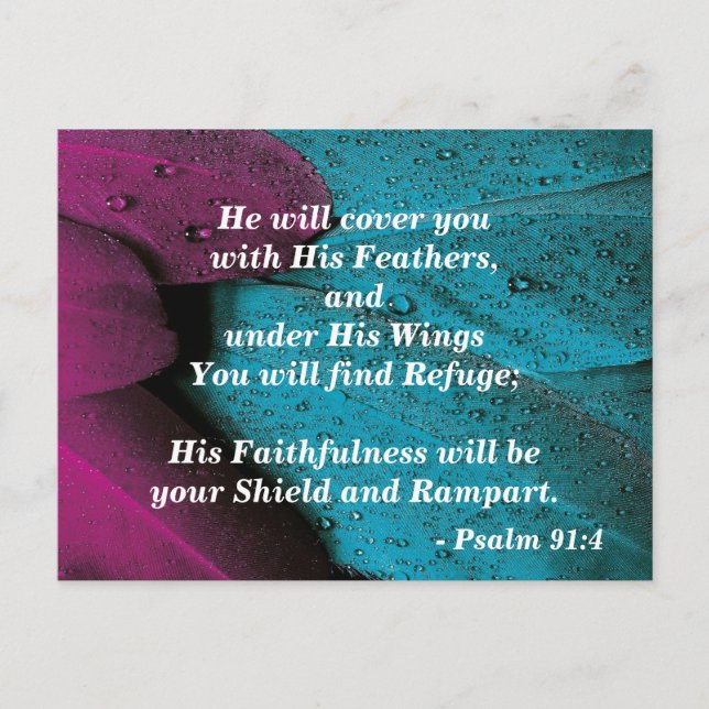 Cartão Postal Cubra-me com suas penas (Frente)