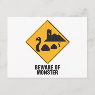 Cartão Postal Cuidado Com Loch Ness Monster