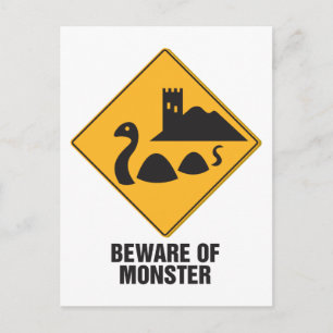 Cartão Postal Cuidado Com Loch Ness Monster