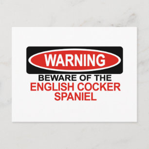 Cartão Postal Cuidado Com O Inglês Cocker Spaniel