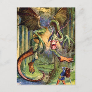 Cartão Postal Cuidado com o Jabberwock, meu filho! As mandíbula