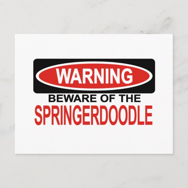 Cartão Postal Cuidado Com Springerdoodle (Frente)