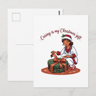 Cartão Postal Cuidar é meu presente de Natal Enfermeira