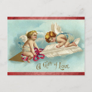 Cartão Postal Cuja Vintagem Vitoriana é Vitoriana Amor Anjo
