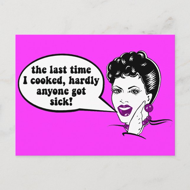 Cartão Postal Culinária engraçada (Frente)