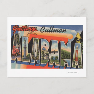 Cartão Postal Cullman, Alabama - Cenas com Letras Grandes