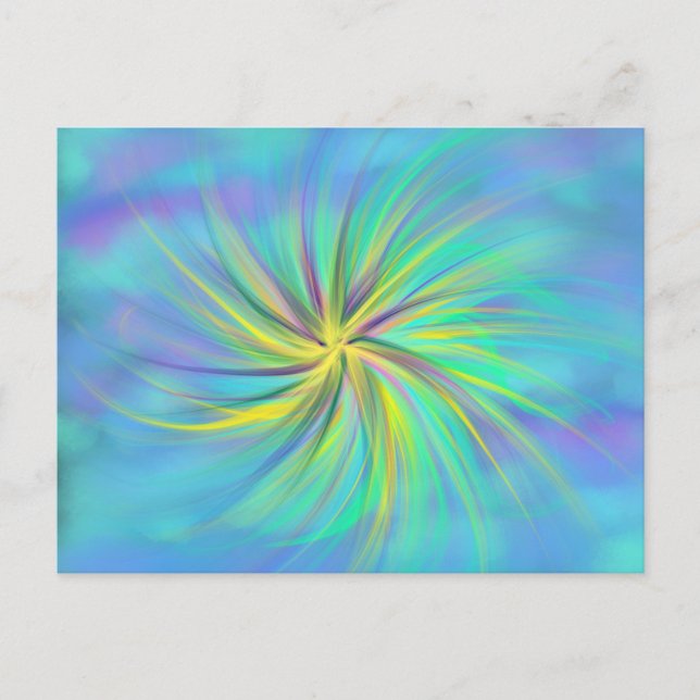 Cartão Postal Culto Art Amarelo Aqua Azul Roxo Sept 2017 ESSL (Frente)