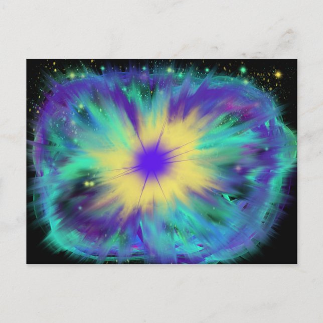 Cartão Postal Culto Art Aqua Amarelo Azul Roxo Out 2017 ESSL (Frente)