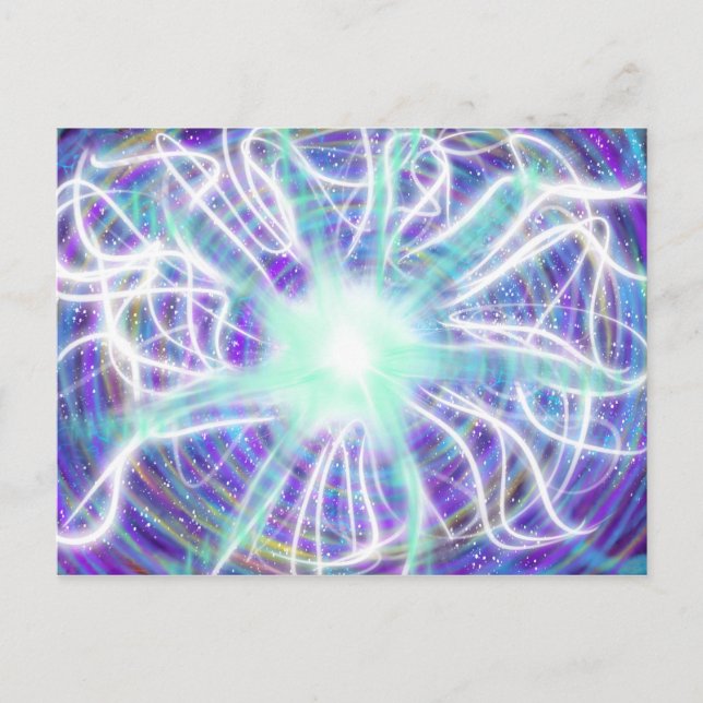 Cartão Postal Culto Art Aqua White Blue Purple Out 2017 ESSL (Frente)