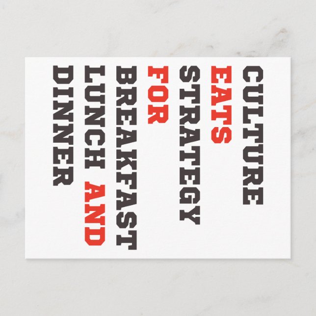 Cartão Postal Cultura come estratégia para o café da manhã, almo (Frente)