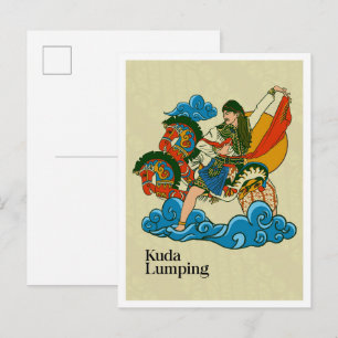 Cartão Postal Cultura Javanesa Kuda Lumping Indonésia