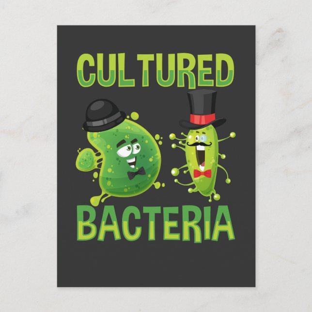 Cartão Postal Cultura Microbiológica Bactérias Science Pun (Frente)