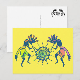 Cartão Postal Cultura Nativos Americanos - Dança do Sol Kokopell