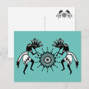 Cartão Postal Cultura Nativos Americanos - Dança do Sol Kokopell