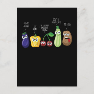 Cartão Postal Culturas Engraçadas Humor Vegan Citação Sarcás
