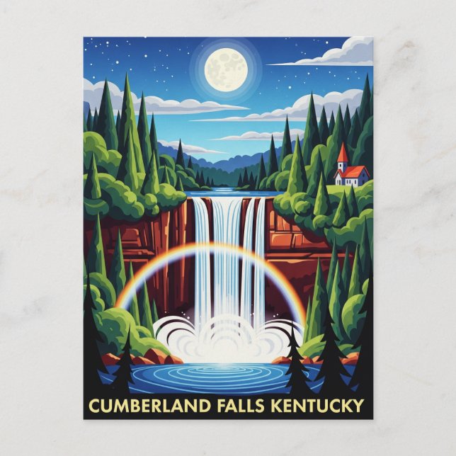 Cartão Postal Cumberland Falls Kentucky Night (Frente)