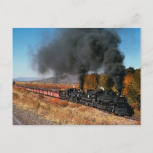 Cartão Postal Cumbres e Toltec Railroad, n.os 487 e 484,