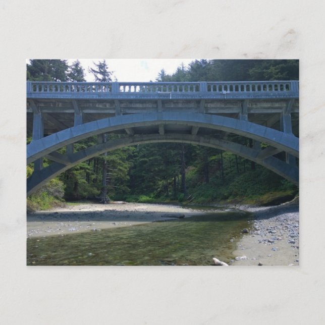 Cartão Postal Cummins Creek no Parque Estadual de Netuno, OR (Frente)