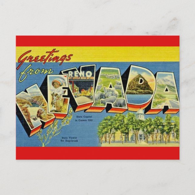 Cartão Postal Cumprimento de Nevada (Frente)