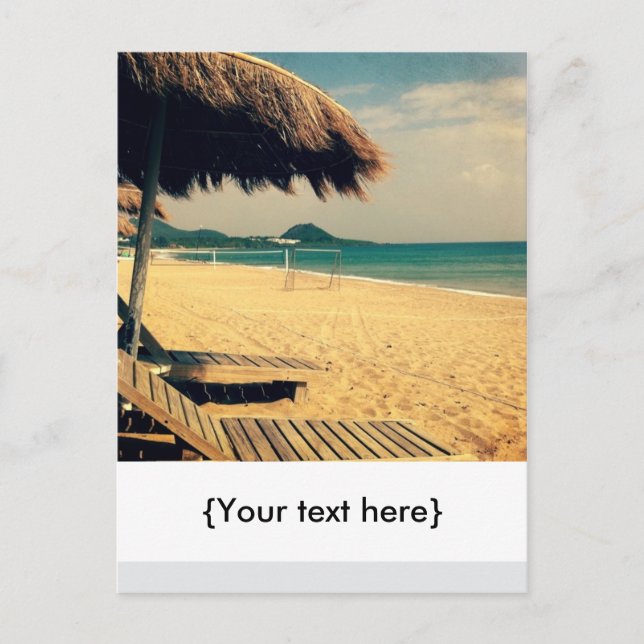 Cartão Postal Cumprimento de Praia de Verão (Frente)