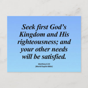 Cartão Postal Cumprimento Matthew 6:33 Abbrev