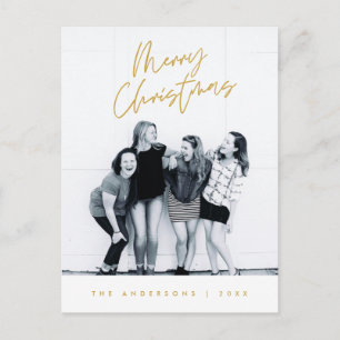 Cartão Postal Cumprimento Moderno, Feliz Natal Foto da Família 