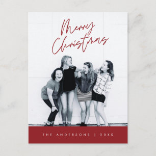 Cartão Postal Cumprimento Moderno, Foto de Família Feliz Natal
