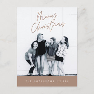 Cartão Postal Cumprimento Moderno, Foto de Família Feliz Natal