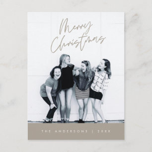 Cartão Postal Cumprimento Moderno, Foto de Família Feliz Natal