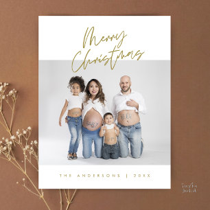Cartão Postal Cumprimento Moderno, Foto de Família Feliz Natal